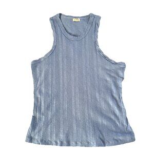 Anthropologie Pilcro Womens Tank Top Sustainable Ribbed Racerback Blue XL